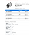 thumbnail image 2 of A/C Compressor 1 - Compatible with 2016 - 2020 Honda Civic 2.0L 4-Cylinder 2017 2018 2019, 2 of 2