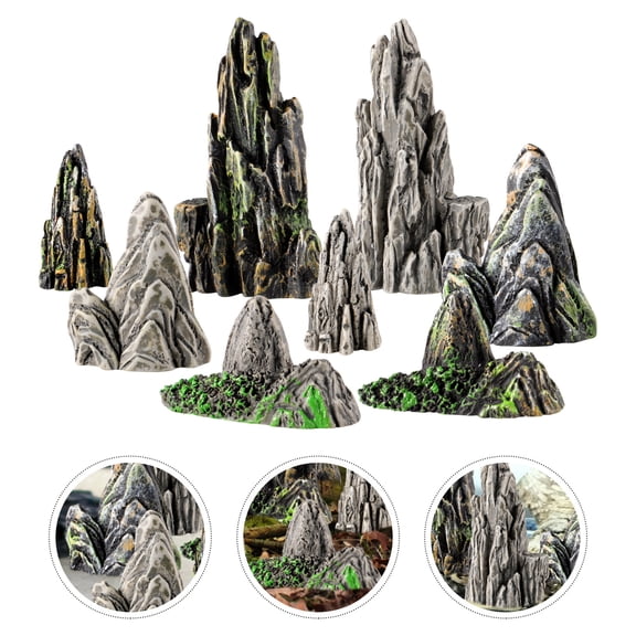 WEAVILUX 8pcs Fake Bonsai Mountain Resin Ornament for Indoor Decor