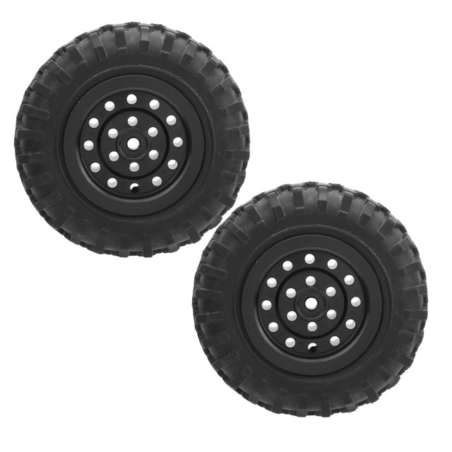Neumáticos De Goma RC, Duraderos, Respetuosos Con El Medio Ambiente, Neumáticos De Camión RC De Alta Resistencia A La Abrasión Para Camiones WPL D12 1/10 RC ANGGREK Negro BL