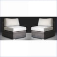 thumbnail image 5 of Outdoor Lounge Chairs 2-Piece Walnut Brown Armless Wicker Set with Cushions | Wicker | Solid Back, 5 of 8