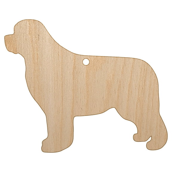 Newfoundland Dog Solid Wood Holiday Christmas Tree Ornament Unfinished DIY Pre-Drilled Craft