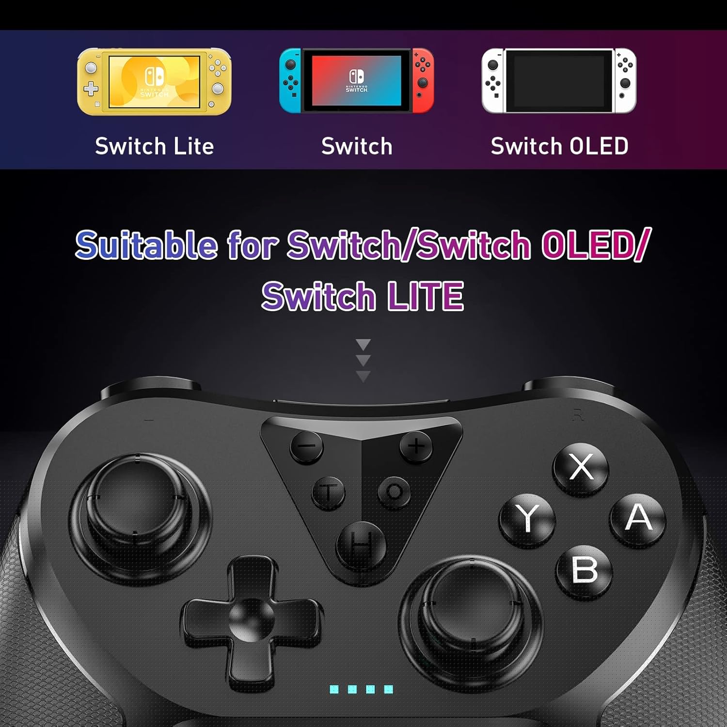 thumbnail image 2 of Wireless Controllers for Switch Pro for Switch/Switch Lite/Switch OLED, Remote Gamepad with Joystick, Adjustable Turbo Vibration with Programmable Function, 2 of 7