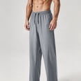 Ceisia Mens Textured Knit Wide Leg Drawstring Pants Loose Fit Casual ...