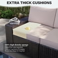 thumbnail image 5 of 6 Pieces Patio Furniture Set, Outdoor Sectional Set of 6 w/Wide Armrest, Waterproof Wicker Conversation Set for Backyard, Deck, Beige, 5 of 10