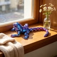 thumbnail image 5 of Lizard Toy Fully Articulated Flexible 3D Printed Figure Gradient Purple Blue Fidget Stress Relief Desk Decor for Adults Kids, 5 of 6