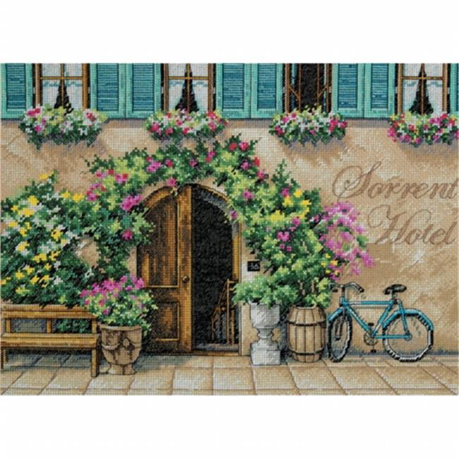Dimensions Counted Cross Stitch Kit Sorento Hotel 10" X 14" NEW 14 Count