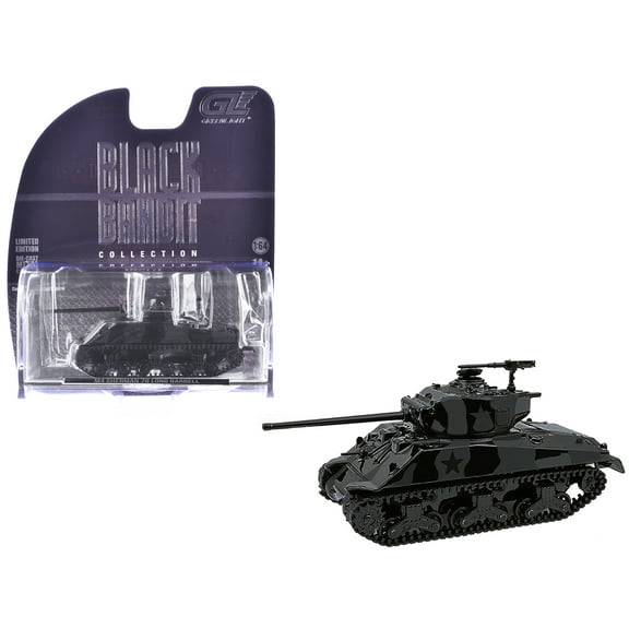 M4 Sherman 76 Long Barrell Tank Black Camouflage "Black Bandit" Series 30 1/64 Diecast Model Car by Greenlight