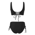 thumbnail image 6 of Sngxgn Women Two Piece Bathing Suits Push up Bikini Set Halter Swimsuit Vintage Swimwear(Black,L), 6 of 6