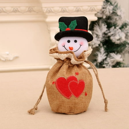 

Kuluzego Christmas Santa Snowman Gift Bag Candy Bag Christmas Eve Apple Bag Storage Bag Decoration Pendant rollbacks