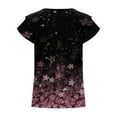 thumbnail image 7 of SHOPESSA Womens Tops Summer Fashion V-neck T-Shirt Flounces Short Sleeve Casual Loose Fit Tee Shirts Blouse Print Shirt, 7 of 7