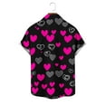 thumbnail image 6 of Yaoyar Men Lapel Valentine's Day Love Heart Print Short Sleeve Button Cardigan Top Shirt Hawaiian Summer Beach Shirts Short Sleeve, 6 of 6