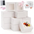 thumbnail image 1 of Paquete de 50 Cajas para Postres con Tapa Transparente, cajas individuales para cupcakes, cajas de galletas kraft para Dulces para Pasteles, Con pegatinas y cintas, 1 of 4