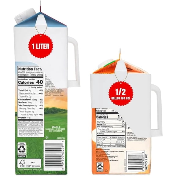 Carton Caddy® - 2 Sizes - Half Gallon and 1L Carton Holder with Handle - 2 Pack