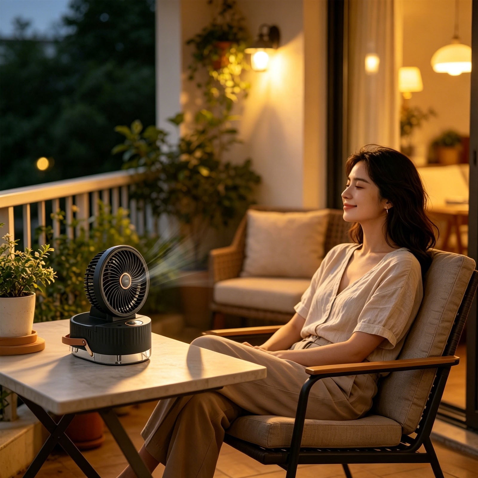 Lenkho Misting Desk Fan, Battery Operated Cooling Fan with Hydrating & Moisturizing Function, 3 Adjustable Wind Speeds, USB Rechargeable Personal Fan for Home, Dorm, Office, Bedroom & Kitchen