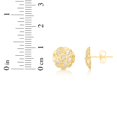 thumbnail image 3 of Floreo 10k Yellow Gold CZ Solid Round Nugget Earrings, 3 of 3