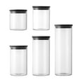 thumbnail image 4 of 5Pcs Glass Storage Jar Food Storage Canisters Seasoning Tank Transparent Container jars kitchen Canister for candy Counter, 4 of 8
