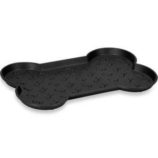 Bella SpillProof Bone Shaped Dog Mat Black