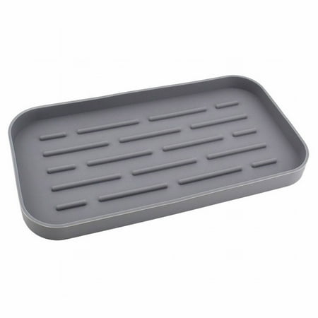 

Feiboyy Sink Strainer Bar Silicone Outflow Pad Drying Mat Dish Kitchen Thick Counter Deep Grooves Dry Filter Rack