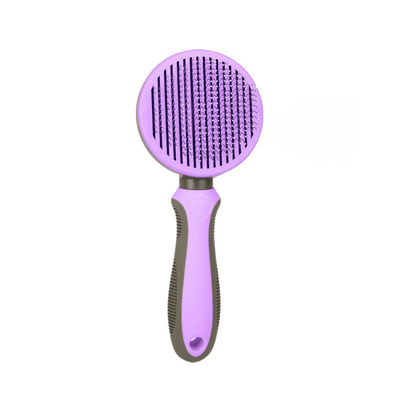 Pet Grooming Slicker Brush Self Cleaning Hair Remover Brush for Dogs Cats Rabbits Available in Fine & Coarse Pins Multiple Color Options Efficiently Shed Loose Undercoat and Tangled Fur