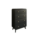 thumbnail image 6 of Castle Place Mid-Century 4 Drawer Wooden Dresser, Black, 6 of 7