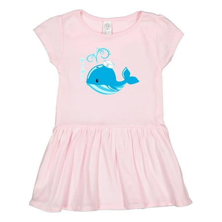 

Inktastic Cute Blue Whale in Nautical Hat Gift Toddler Girl Dress