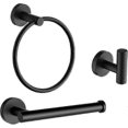 thumbnail image 1 of Towel And Toilet Roll Holder Set, 3 Pieces Wall Mounted Bathroom Accessory, 1 of 5