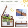 thumbnail image 5 of Outsunny Portable Wooden Garden Green House Cold Frame, Indoor Outdoor Terrarium Planter Box, 39" x 26" x 16", 5 of 9