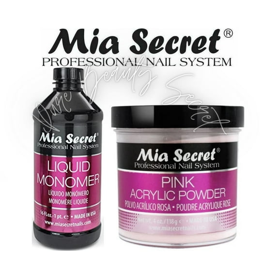 Mia Secret Liquid Monomer 16 oz and Pink Powder 4 oz