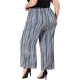 thumbnail image 4 of Pantalón De Salón De PierAncPaMujer, TalGrande, Estilo Boho Palazzo Azul 3X, 4 of 6