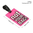thumbnail image 2 of Equipaje Etiqueta, PVC Identificador Tarjeta Soporte Etiqueta, No Tu Bolsa Patrón Viaje Bolso Etiqueta con Ajustable Correa para Equipaje Maleta, Rosa Paquete de 3, 2 of 5