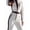 White, variant on Women'S Ski Jumpsuit Waterproof Windproof Fleece Long Sleeve Patchwork Bodysuit Black XS