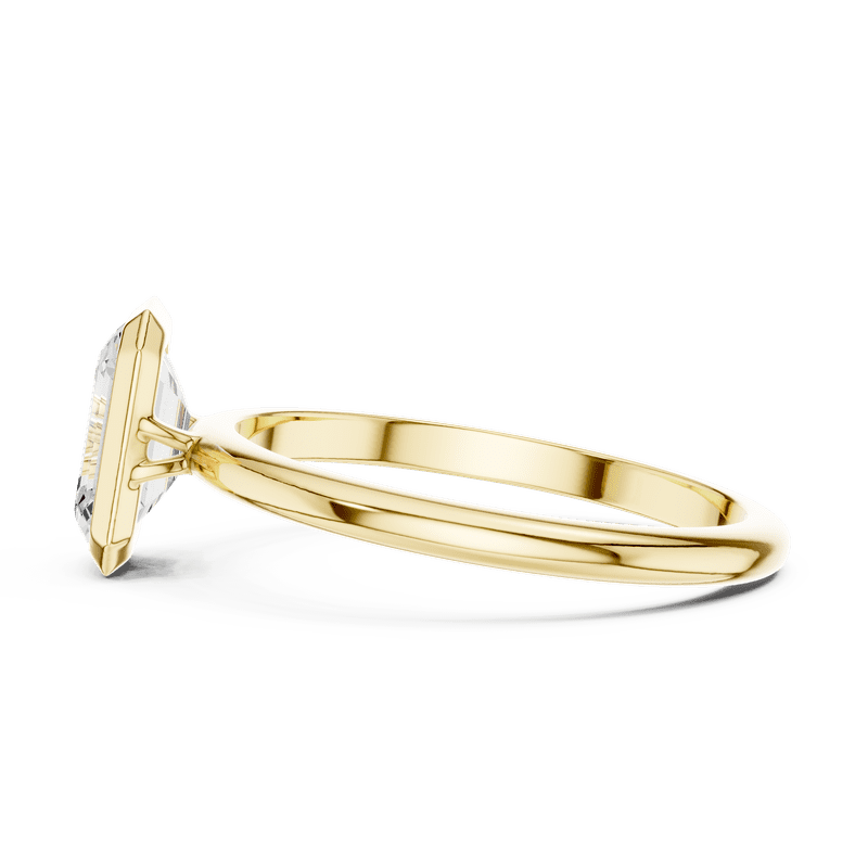 Zuwelria 1.00 Carat Beautiful Emerald Cut | D/VVS1 Moissanite Diamond Engagement Ring - Solitaire Bridal Ring - Promise Ring | 18K Yellow Gold Over Sterling Silver | D/VVS1 Size 5