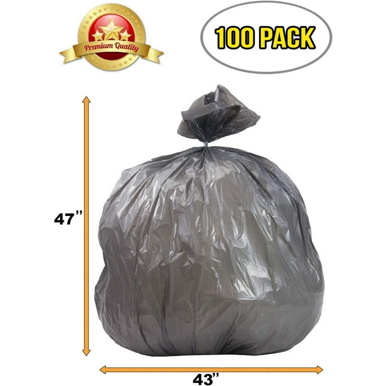 33 Gallon Gray Heavy Duty Trash Bags - 1.1 Mil