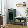 thumbnail image 4 of HLR Modern L-Storage Entryway Bench, Changing Shoe Benches for Entryway Living Room, Green, 4 of 10