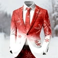 thumbnail image 2 of KHONTS Men's Christmas Blazer Jacket Xmas Snowflake Print Long Sleeve Open Button Business Office Jacket Work Blazers 13-Red XL, 2 of 3
