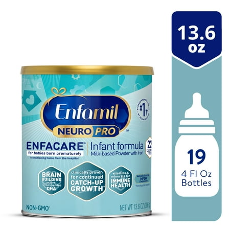 Enfamil NeuroPro EnfaCare Premature Baby Formula Milk Based with Iron, Powder Can, 13.6 Oz