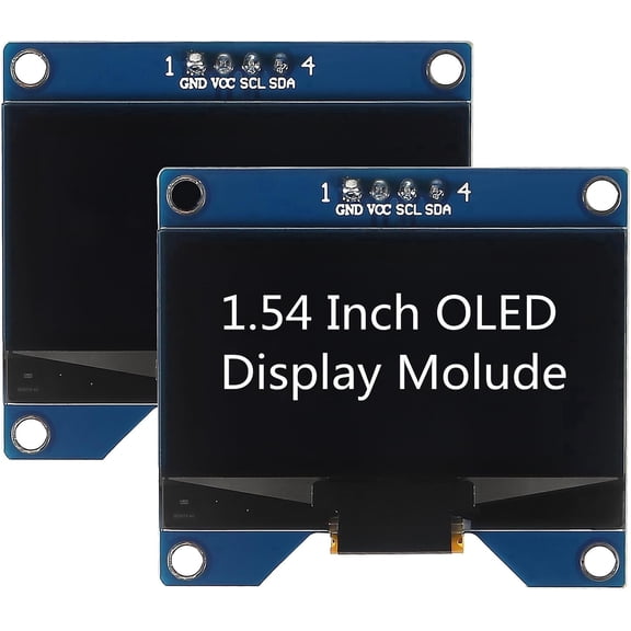 2pcs 1.54 Inch OLED I2C IIC Display Module, 128x64 Pixel SSD1309 Driver Self-Luminous OLED Screen Board for Arduino Raspberry Pi, Come with Storage Box