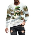 thumbnail image 2 of Hipattires Mens Christmas T-Shirts Tops Pullover Holiday Plus Size Graphics Tees Big and Tall Crew Neck Shirts for Men Long Sleeve, 2 of 5