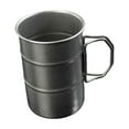 thumbnail image 2 of Taza de acero inoxidable para acampar, taza de cerveza con agarre cómodo, taza de agua para pesca, equipo de mochilero, barbacoa, pícnic al aire libre Mango plegable de 360 ml., 2 of 8