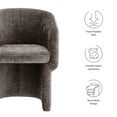 thumbnail image 3 of Side Dining Chair Armchair, Brown, Fabric, Bar Pub Cafe Bistro Dining Kitchen Hospitality Restaurant, Modern Contemporary, HB37288, 3 of 10