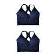 thumbnail image 2 of Thinsony Supportive Sports Bra Yoga Crop Top Vest for Workouts Blue XL 2Set, 2 of 6