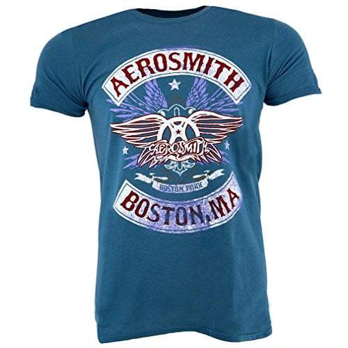 Epic Rights Aerosmith Boston Pride Officially Licensed Denim Blue Men's T-Shirt (X-Large)