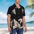 thumbnail image 5 of Easygdp Japanese White Crane Men's Hawaiian Shirts Print Lapel Short Sleeve for Beach, vacation, party, casual occasions - XX-Large, 5 of 9