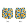 thumbnail image 3 of Pofeuu Blue Ocean Wave Sunflower Print Women's Athletic Shorts Running Workout Shorts Tummy Control Quick Dry Gym Shorts with Pockets Double layer sports shorts-Large, 3 of 7
