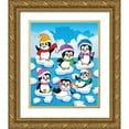 thumbnail image 1 of Viskova, Klara 15x18 Gold Ornate Wood Framed with Double Matting Museum Art Print Titled - Happy Pinguins, 1 of 4