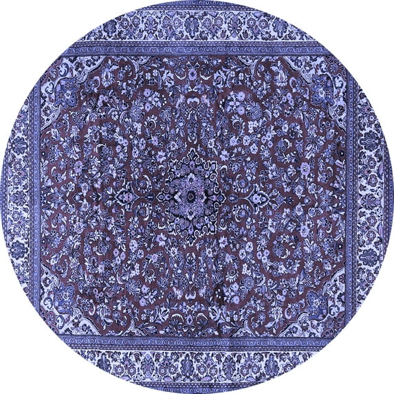 Ahgly Company Machine Washable Indoor Round Persian Blue Traditional Area Rugs, 6' Round