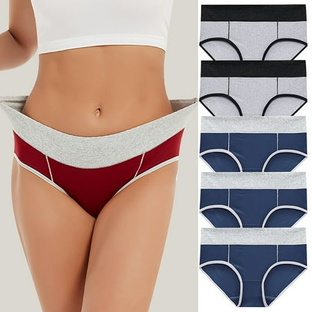 ATOYSOY Women s Shapewear Control Briefs Seamless for Ladies Plus Size Hip Lifting Cotton Panties  5 Pack Underpants Stretchy Multipack Clearance Solid Panty Classic Briefs Girls Comfy L