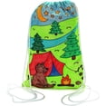 thumbnail image 2 of Color Your Own Medium Camp Canvas Drawstring Bags, Craft Kits, Fabric, CYO - General, 12 Pieces, Natural, 2 of 3