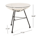 thumbnail image 3 of Tcbosik Outdoor Side Table with Glass Top, 17.7 Inch Round End Table with Metal Legs for Patio, Garden, Lawn, White, 3 of 9