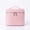 Pink, variant on Faux Leather Travel Cosmetic Case, Portable Hard Makeup Storage Box with Top Handle